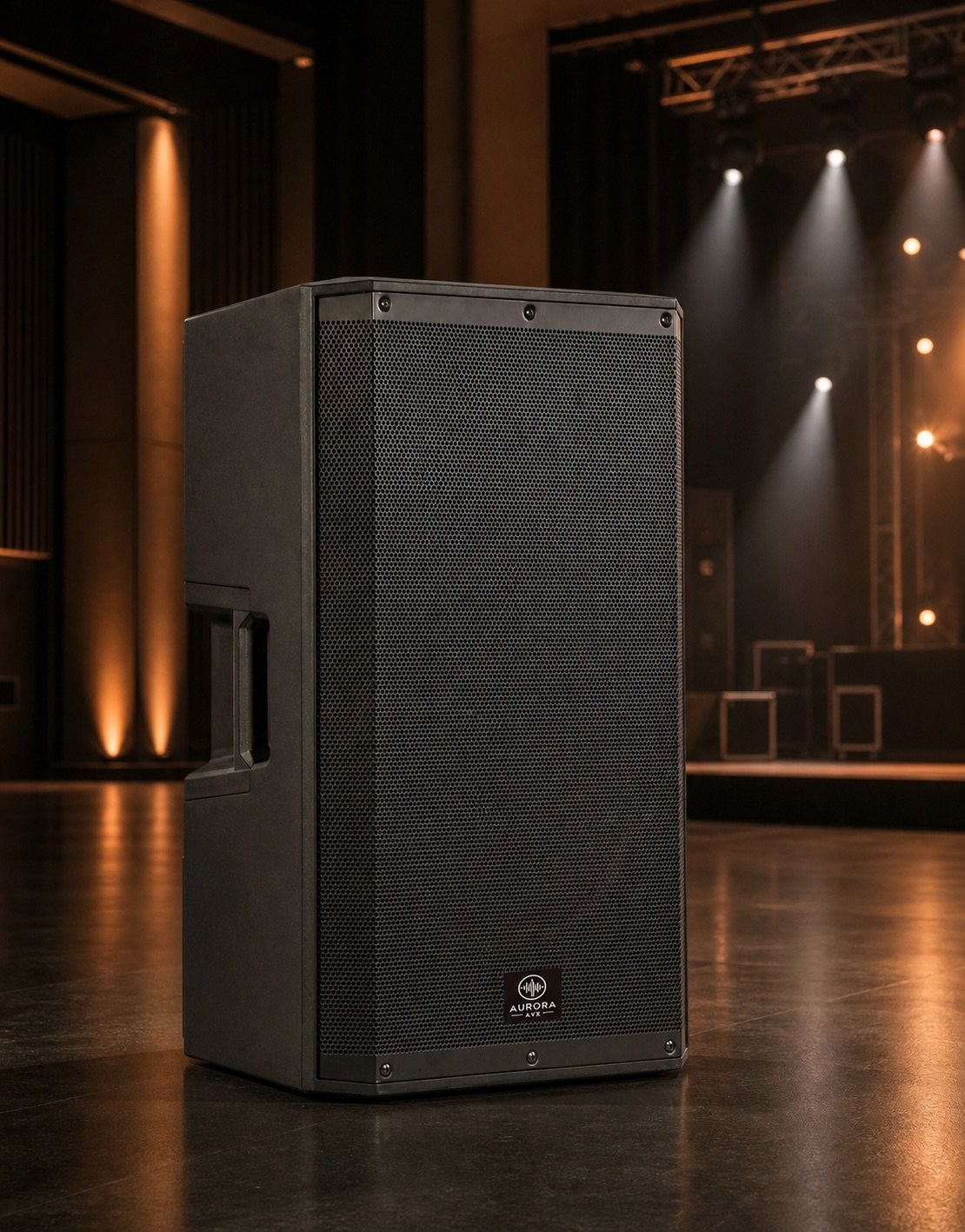 Aurora Club X15 active speaker in a live-performance setting.