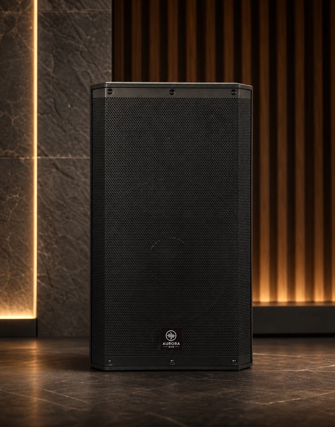 Aurora Elite X10 compact active loudspeaker.