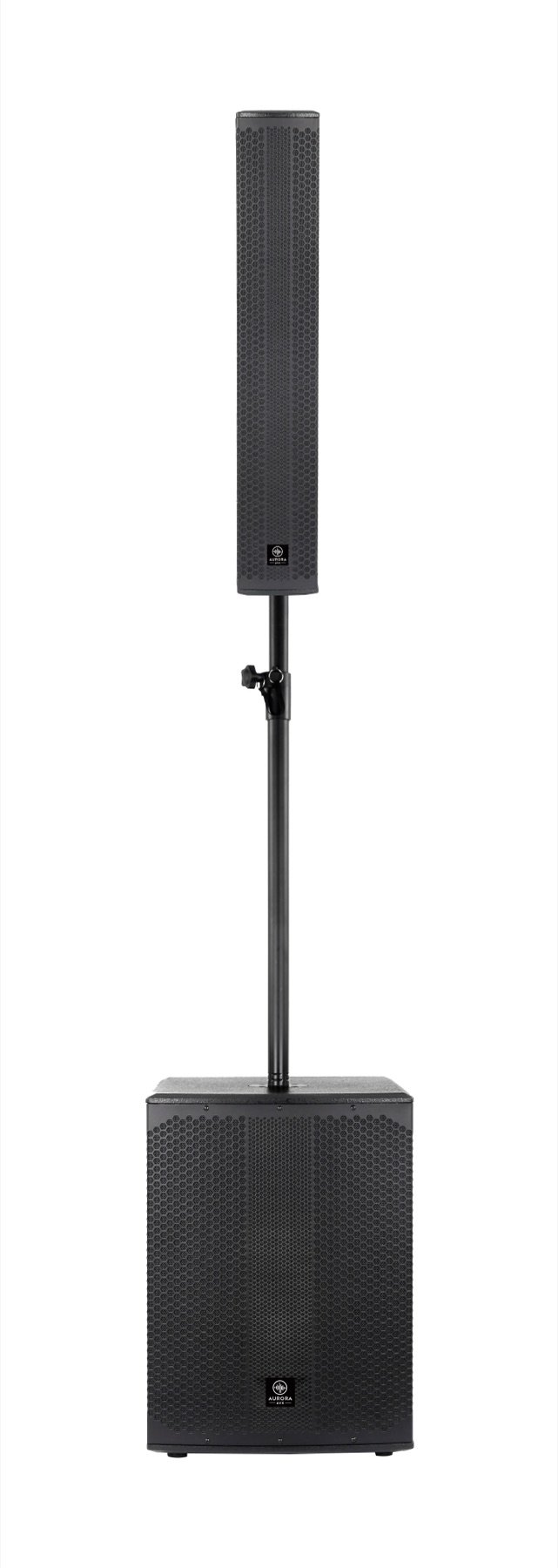 Front view of the Aurora Stage Pro 156 column system.